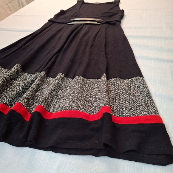 Vintage Morgan Bouffant Dress w Red & Grey Skirt Band, Size Medium - Picture 3 of 10